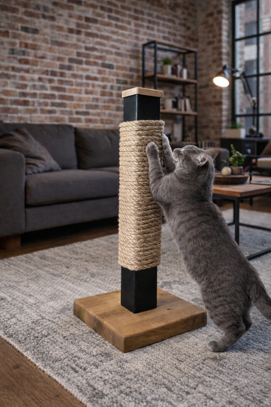 Drapak dla kota loft – nowoczesny, wytrzymały z drewna i stali | LOF.CATS