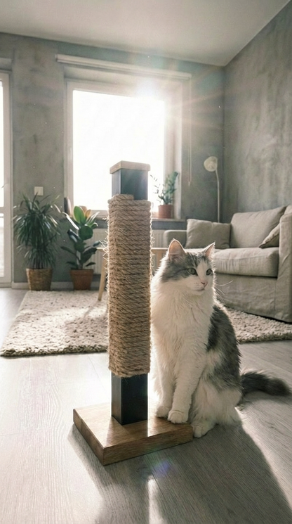 Drapak dla kota loft – nowoczesny, wytrzymały z drewna i stali | LOF.CATS
